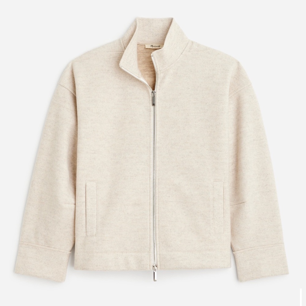 NWT! Madewell Heather Cream Zip-Up Jacket